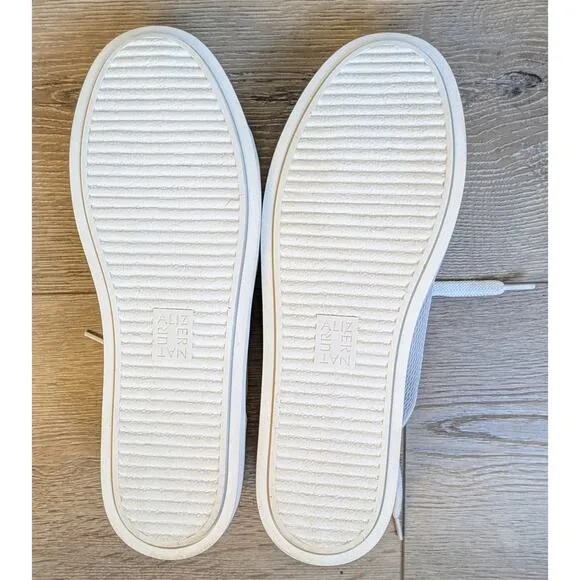 NEW Naturalizer Tanner White Canvas &amp; Inset Mesh Comfort Sneaker Show Size 9