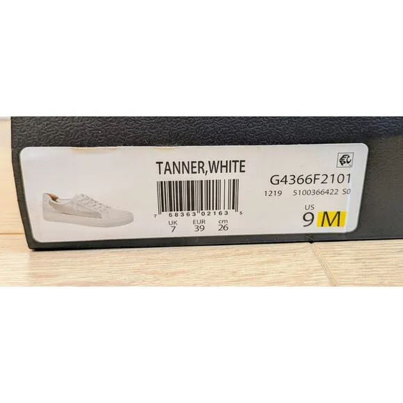 NEW Naturalizer Tanner White Canvas &amp; Inset Mesh Comfort Sneaker Show Size 9