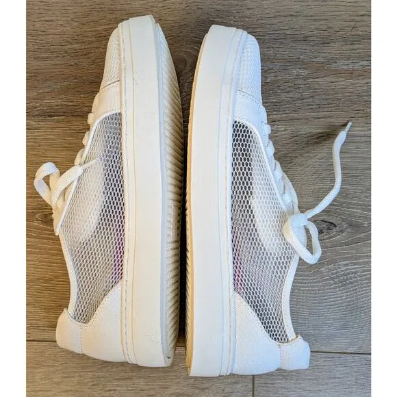 NEW Naturalizer Tanner White Canvas &amp; Inset Mesh Comfort Sneaker Show Size 9