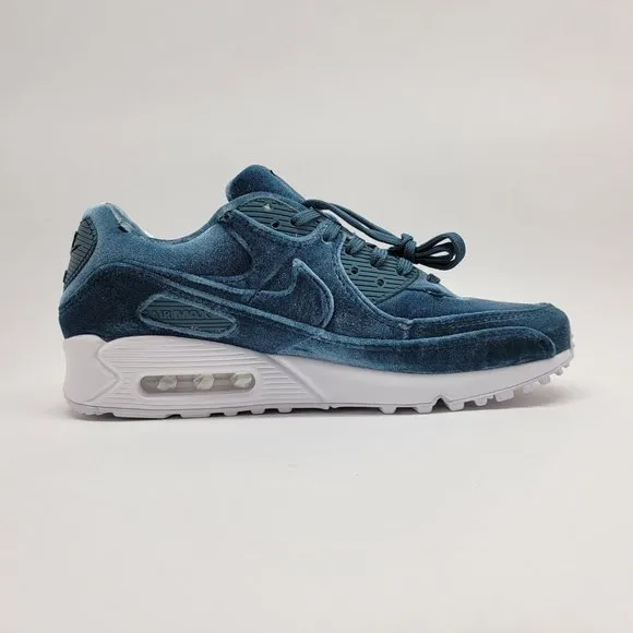 NEW Nike Air Max 90 Blue Plush Velvet Shoes Sneakers