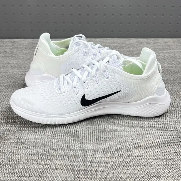 New Nike Free RN 2018 Low Running Shoes White Black New Mens Size 9
