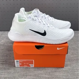 New Nike Free RN 2018 Low Running Shoes White Black New Mens Size 9