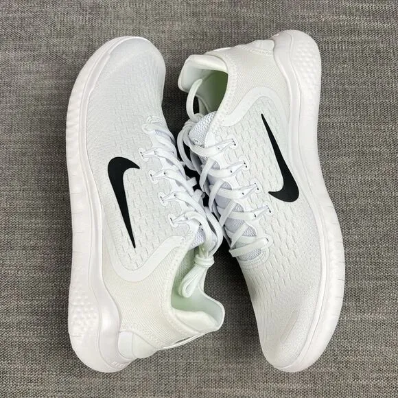 New Nike Free RN 2018 Low Running Shoes White Black New Mens Size 9