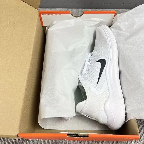 New Nike Free RN 2018 Low Running Shoes White Black New Mens Size 9