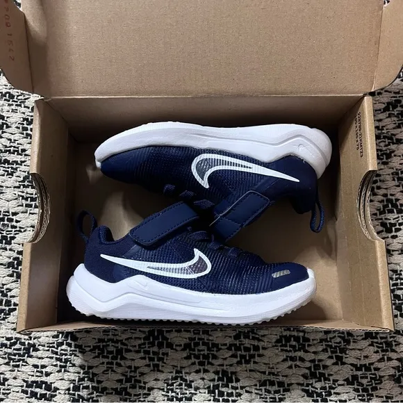 New Nike Toddler Downshifter 12 Next Nature Shoes in Navy Blue Size 6C