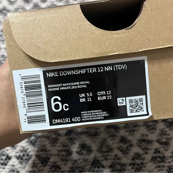 New Nike Toddler Downshifter 12 Next Nature Shoes in Navy Blue Size 6C
