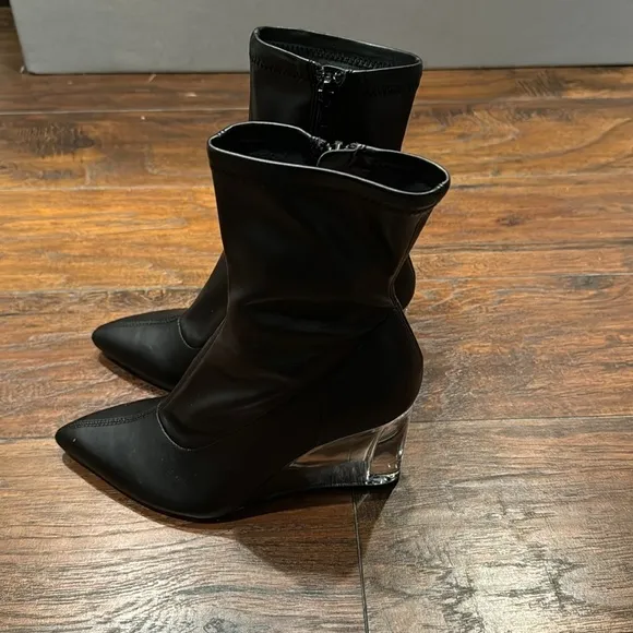 NEW! Open Edit Black Erika Wedge Bootie - Size 8