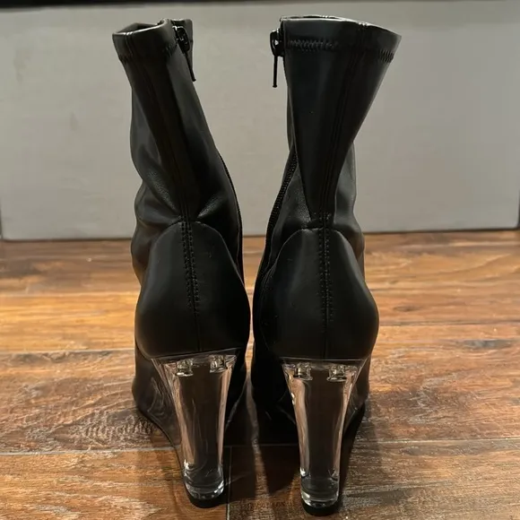 NEW! Open Edit Black Erika Wedge Bootie - Size 8