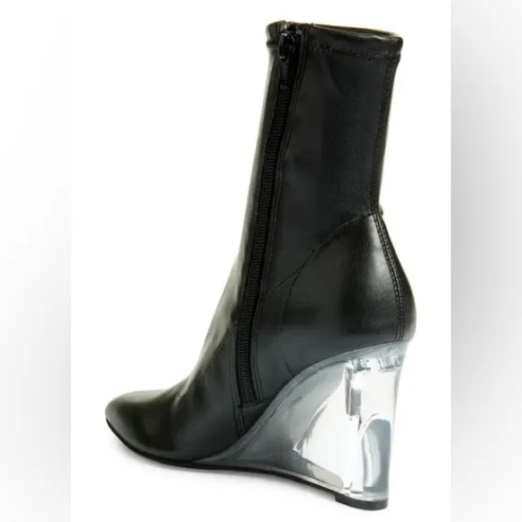 NEW! Open Edit Black Erika Wedge Bootie - Size 8