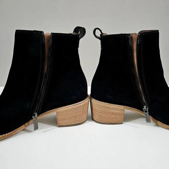 NEW Paul Green Sante Zip Ankle Bootie Womens Shoe Black Suede UK Size 6