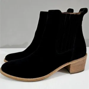 NEW Paul Green Sante Zip Ankle Bootie Womens Shoe Black Suede UK Size 6