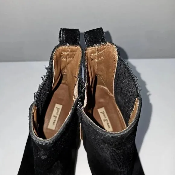 NEW Paul Green Sante Zip Ankle Bootie Womens Shoe Black Suede UK Size 6