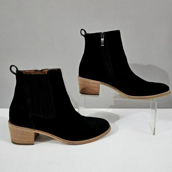 NEW Paul Green Sante Zip Ankle Bootie Womens Shoe Black Suede UK Size 6