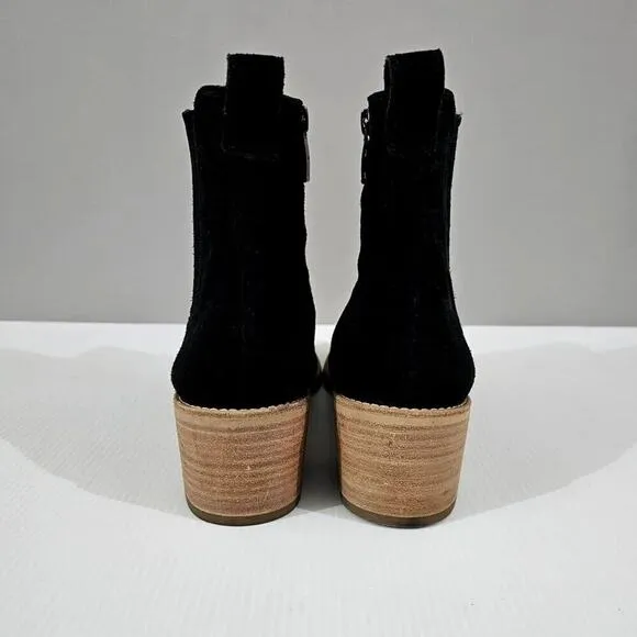 NEW Paul Green Sante Zip Ankle Bootie Womens Shoe Black Suede UK Size 6