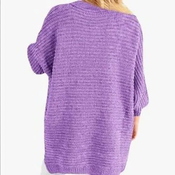 New Plus Size Button Down Chunky Sweater Coat
