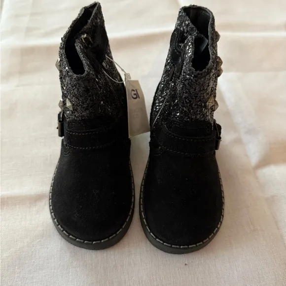 New Primigi boots Tecla suede glitter studs rocker zip suede ankle sparkle 20 5