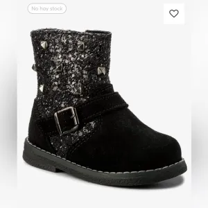 New Primigi boots Tecla suede glitter studs rocker zip suede ankle sparkle 20 5