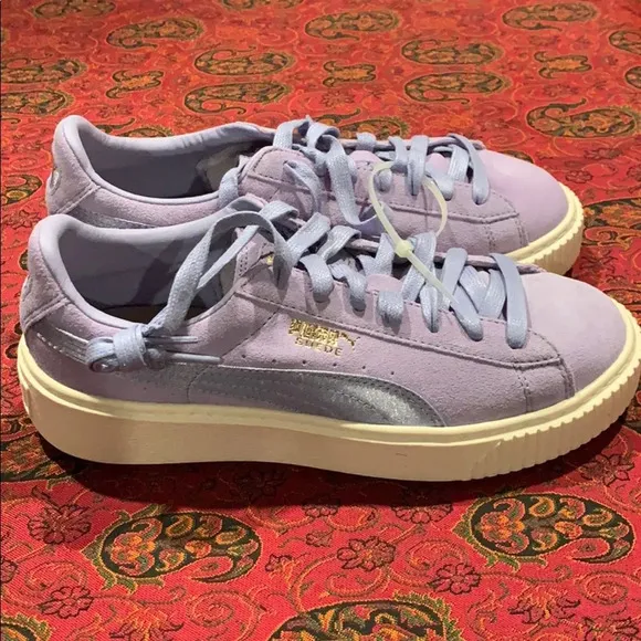 NEW PUMA SUEDE PLATFORM MONO SATIN SHOES SZ 7.5
