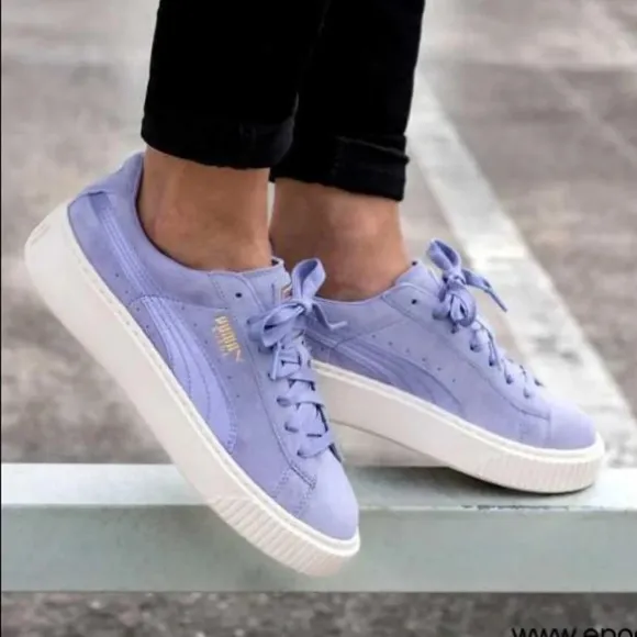 NEW PUMA SUEDE PLATFORM MONO SATIN SHOES SZ 7.5