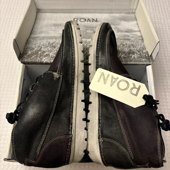 NEW! ROAN BED STU Tobias Mens Black Leather Casual Chukka Boots 8.5 9.5 10 11.5