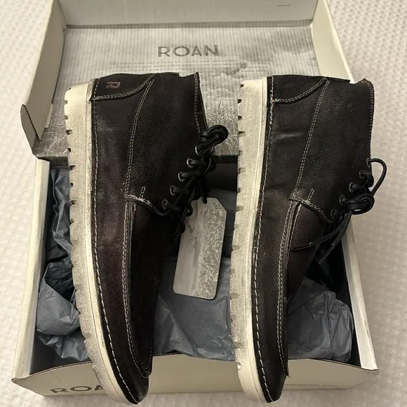 NEW! ROAN BED STU Tobias Mens Black Leather Casual Chukka Boots 8.5 9.5 10 11.5