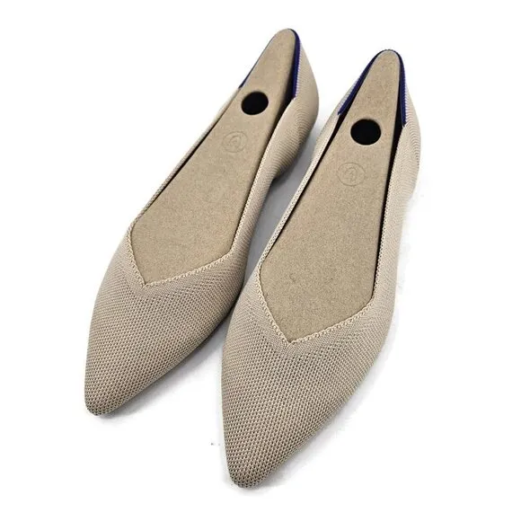 New Rothy's The Point  Shoes Womens 10 Ecru Rothys Slip Ons