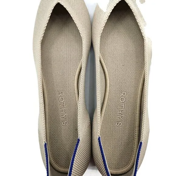 New Rothy's The Point  Shoes Womens 10 Ecru Rothys Slip Ons