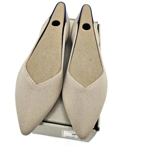 New Rothy's The Point  Shoes Womens 10 Ecru Rothys Slip Ons
