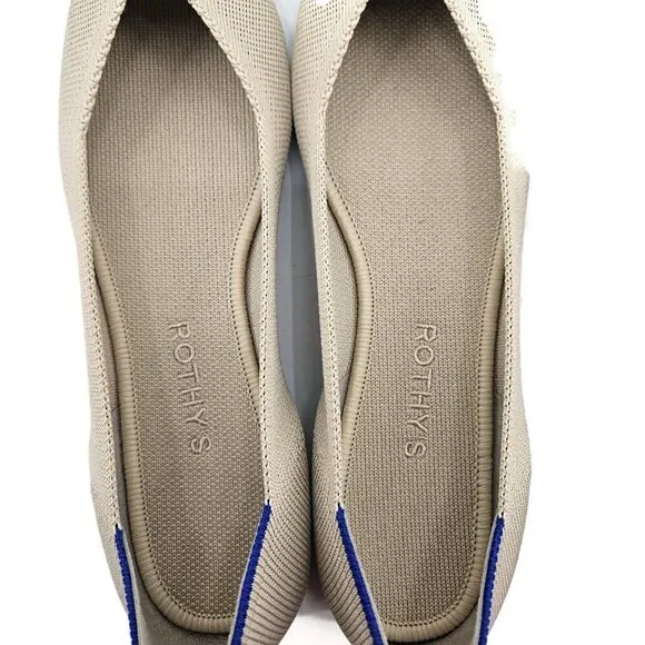 New Rothy's The Point  Shoes Womens 10 Ecru Rothys Slip Ons