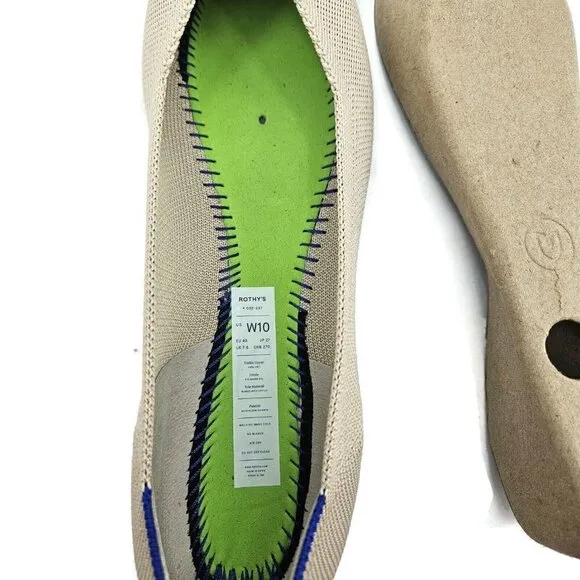 New Rothy's The Point  Shoes Womens 10 Ecru Rothys Slip Ons