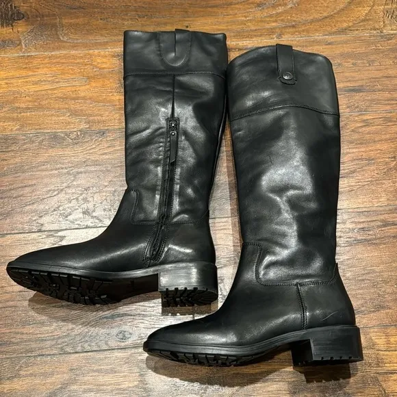 NEW! Sam Edelman Black Drina Leather Knee High Boots - Size 5