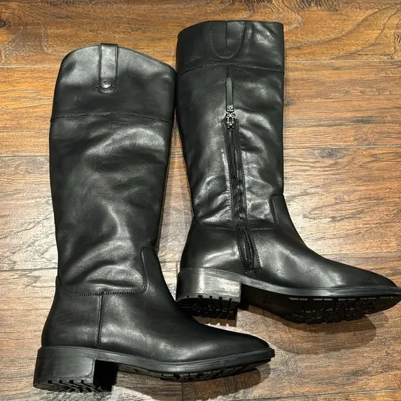 NEW! Sam Edelman Black Drina Leather Knee High Boots - Size 5