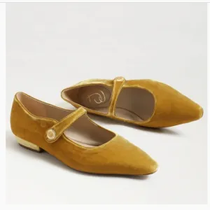 New!! || SAM EDELMAN || Jene velvet flats, saffron, sz 7.5, maryjanes, slip ons
