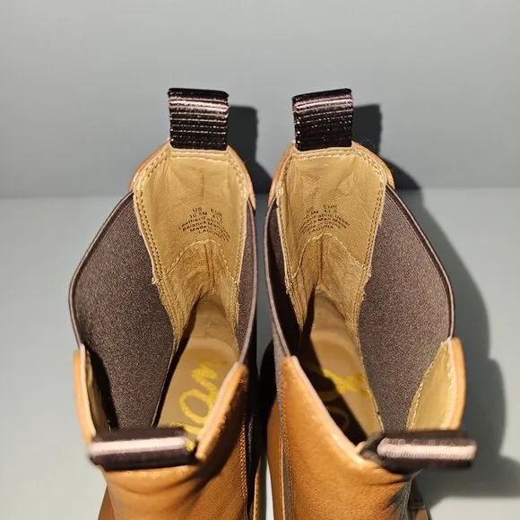 NEW Sam Edelman Laguna Ankle Bootie Waterproof Tawny Brown Leather Size 10.5