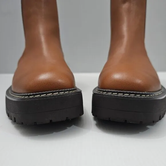 NEW Sam Edelman Laguna Ankle Bootie Waterproof Tawny Brown Leather Size 10.5