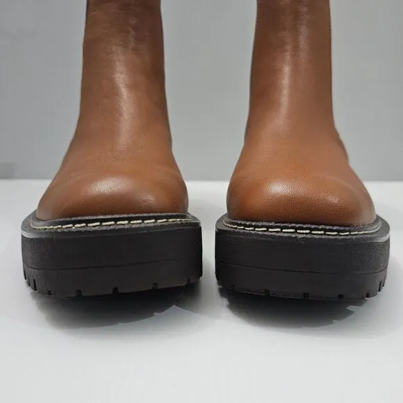 NEW Sam Edelman Laguna Ankle Bootie Waterproof Tawny Brown Leather Size 10