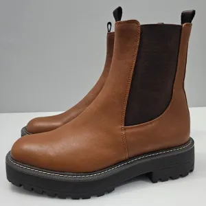 NEW Sam Edelman Laguna Ankle Bootie Waterproof Tawny Brown Leather Size 10