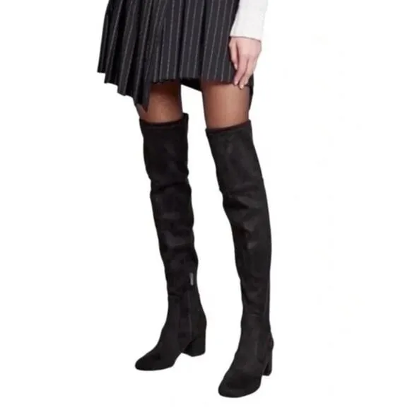 New! Sam Edelman Varona Over the Knee Boot Black Suede Boot Size 7.5 M A