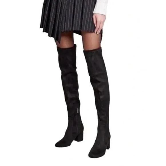 New! Sam Edelman Varona Over the Knee Boot Black Suede Boot Size 7.5 M A
