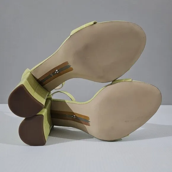 NEW Sam Edelman Yaro Heel Sandal Green Leather Size 8.5