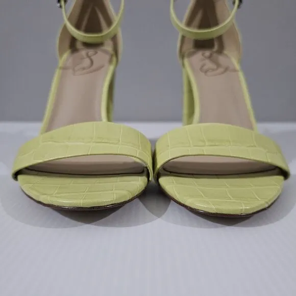 NEW Sam Edelman Yaro Heel Sandal Green Leather Size 8.5