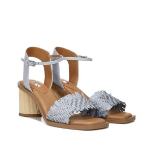 NEW Sarto by Franco Sarto Size 6.5 Women's Fringe Heeled Sandals - Light Blue