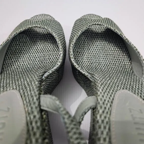 NEW Schutz Neith Straw Wedge Sandal Platform Green Raffia Size 9.5