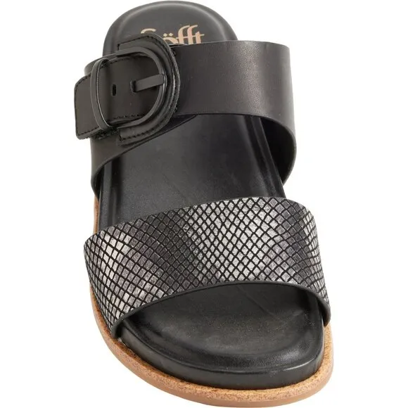 NEW Sofft women Amalfi 2-Band Sandals - Leather black 253