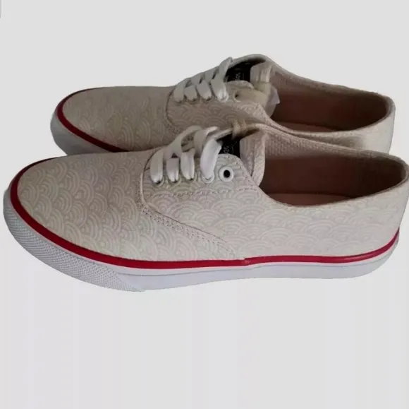 NEW SPERRY TOPSIDER Cloud CVO Deck Sneakers Wave Print  UNISEX Size 6