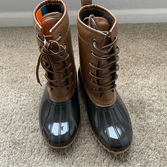 New Sporto Ariel Original Duck Rubber Boots Size 6 Tan/Brown