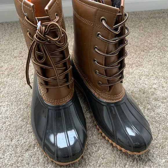 New Sporto Ariel Original Duck Rubber Boots Size 6 Tan/Brown