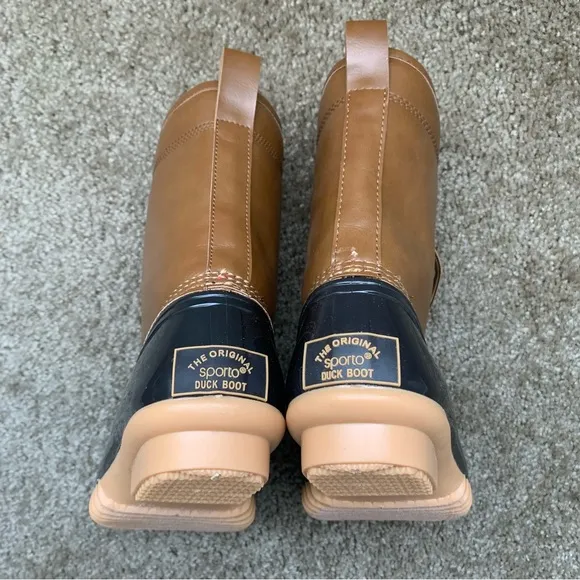 New Sporto Ariel Original Duck Rubber Boots Size 6 Tan/Brown