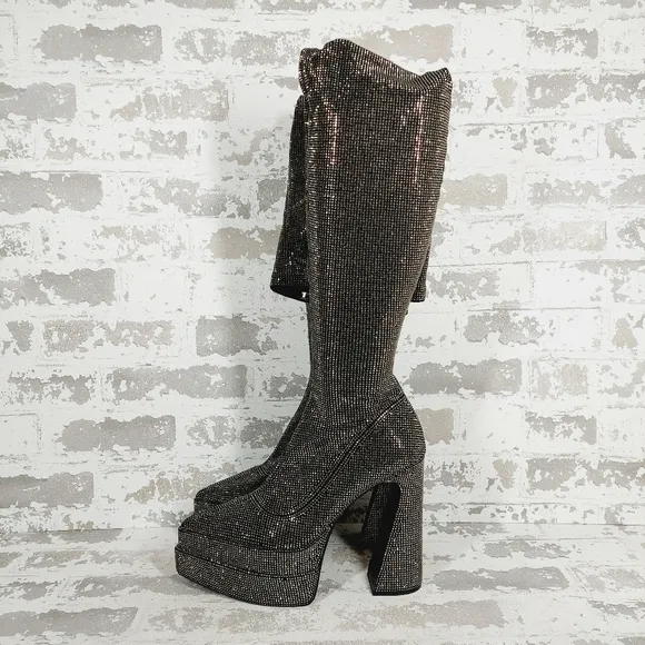 NEW Steve Madden Sultry Studded Platform Over the Knee Boots C1058