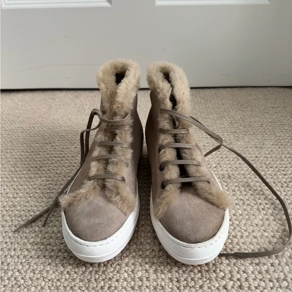 New Theory Suede   Shearling Shoes